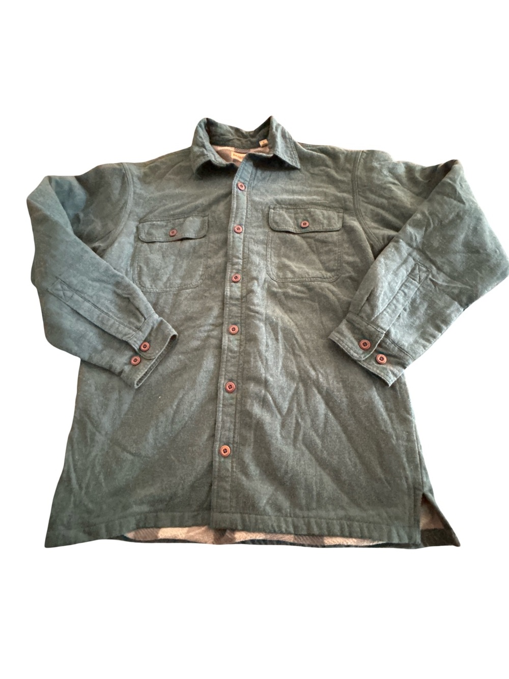 RedHead Men’s Quilted Fleece Lined Flannel Shirt Jacket Teal Blue Med Cabincore